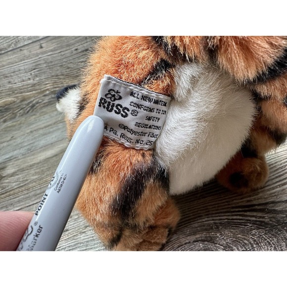 Russ Berrie Bengal Tiger Plush Rajah Orange Black Stuffed Animal Wild Cat Toy 7" - Picture 7 of 10